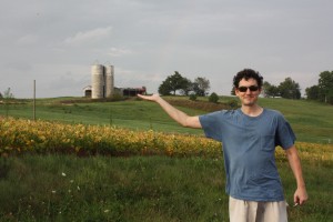 There's a rainbow in his hand, I swear to it